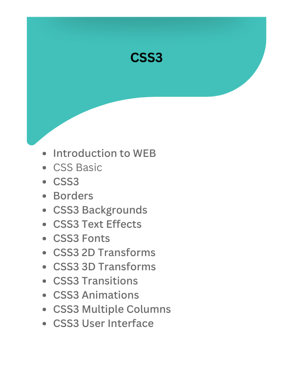 CSS3 syllabus