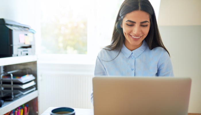 image of a girl working on laptop